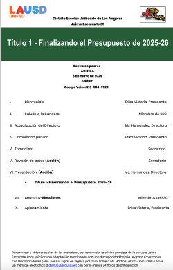 May Agenda Spn